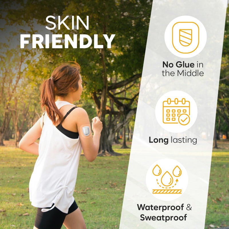 Adamson Omnipod 5 Overpatches â€“ 30 Waterproof Omnipod 5 Adhesive Patches, No Glue on Center, Easy to Apply & Remove, Sweatproof & Skin-Friendly, Secure Hold for Active Lifestyles â€“ PAC2 - Transparent - Image 5