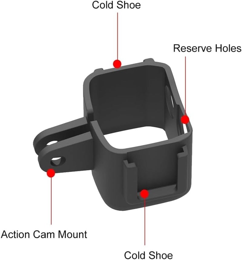 Sports Camera Accessories Multifunction Expansion Adapter, for DJI OSMO Pocket 3, Mount Adapter Frame with 1/4 Inch Hole & Dual Cold Shoe Openings - Image 5