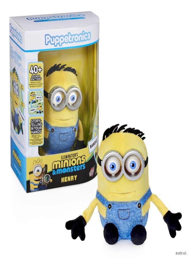 Wow! Stuff Minions Palm Puppetronic - Henry | 40+ Sounds and Actions | Blinking Eye & Moving Mouth | Pairs with Minions James & Dick Palm Puppetronics | for Fans Age 6+ - Image 1