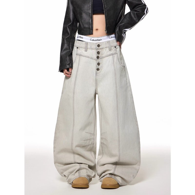 Unisex Classic Denim Jeans Loose Fit Daily Outdoor Wear - Image 4