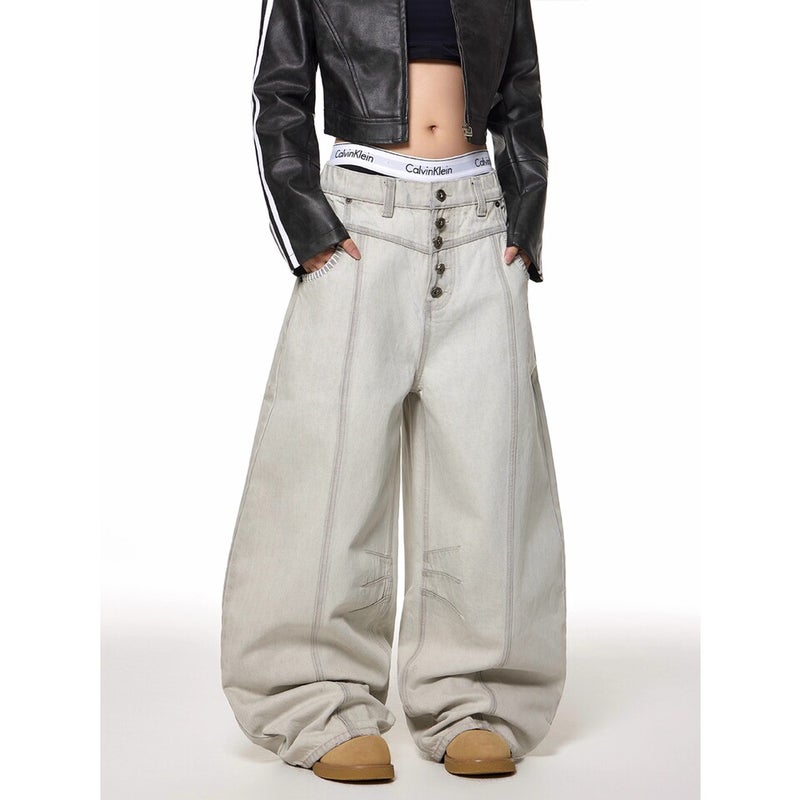 Unisex Classic Denim Jeans Loose Fit Daily Outdoor Wear - Image 5