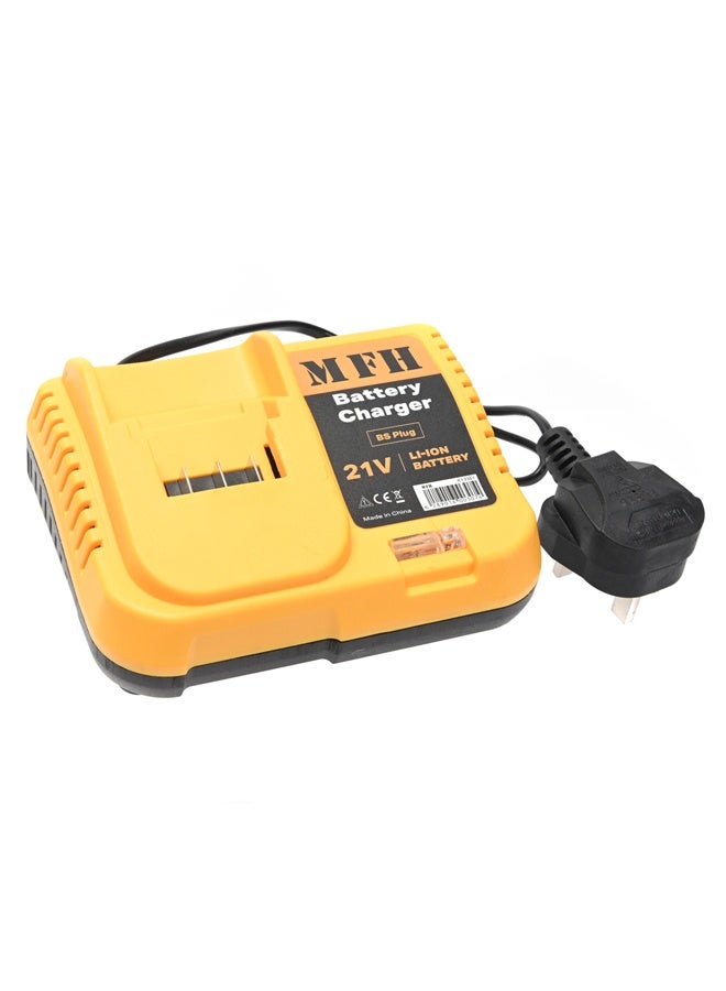 MFH TOOLS Battery Charger with BS plug - 21V Lithium Battery Charger Base, Corded Charging Dock with Indicator Light, Fast Charging Replacement for Cordless Drill, Grinder, Impact Tools Batteries - Image 2