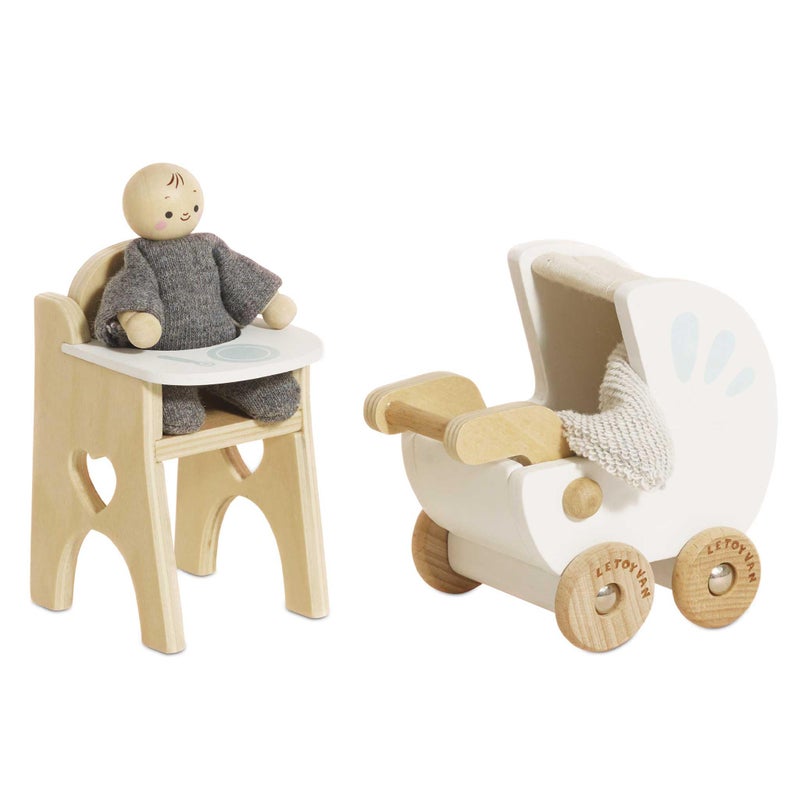 Le Toy Van Dollhouse Furniture Accessories Nursery Set - Image 3
