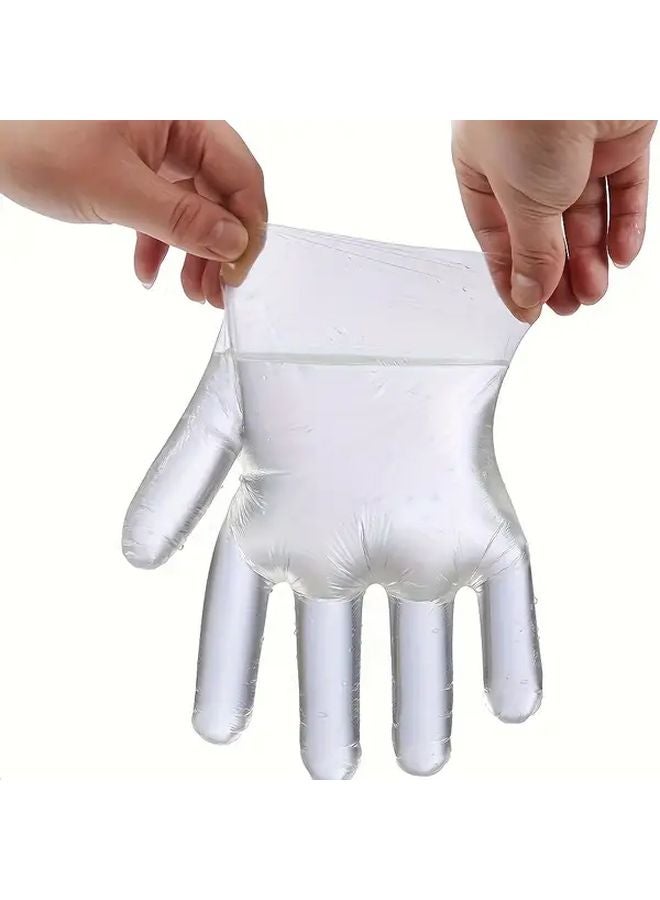 Disposable Plastic Gloves 300 Pcs Transparent Durable Comfortable For Kitchen Household Cleaning - Image 3