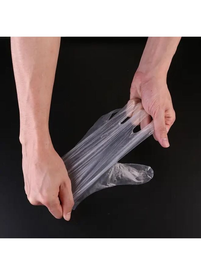 Disposable Plastic Gloves 300 Pcs Transparent Durable Comfortable For Kitchen Household Cleaning - Image 5