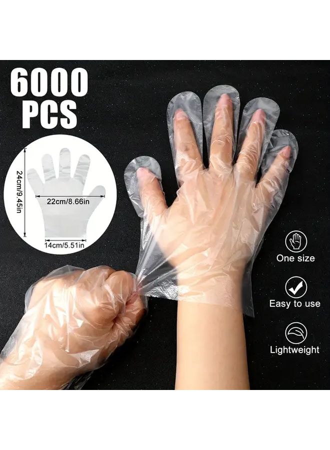Disposable Plastic Gloves 300 Pcs Transparent Durable Comfortable For Kitchen Household Cleaning - Image 4