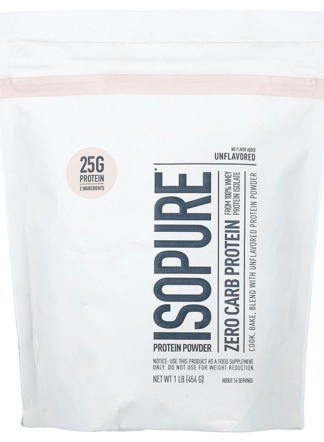 Isopure مسحوق بروتين خالي من الكربوهيدرات بدون نكهة 1 رطل (454 جرام)