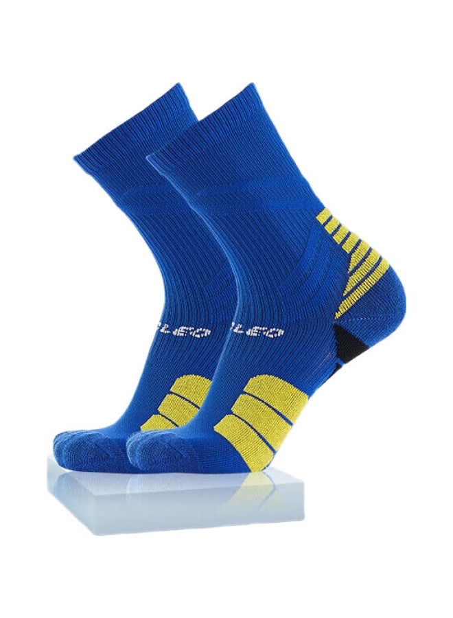 Vicleo Children'S Mid-Calf Soccer Socks With Terry Bottom, Non-Slip Professional Running Sports Training Socks V621364, Blue, Size S - Image 2