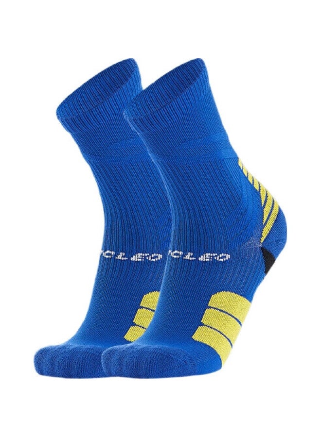 Vicleo Children'S Mid-Calf Soccer Socks With Terry Bottom, Non-Slip Professional Running Sports Training Socks V621364, Blue, Size S - Image 1