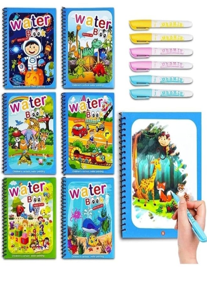 Clazic Kids Water Magic Coloring Book | Reusable Water Drawing Book with Refillable Pen | Mess-Free Colouring for Toddlers & Preschoolers | Early Learning Activity Book |Return Gift (Pack of 2) - Image 1