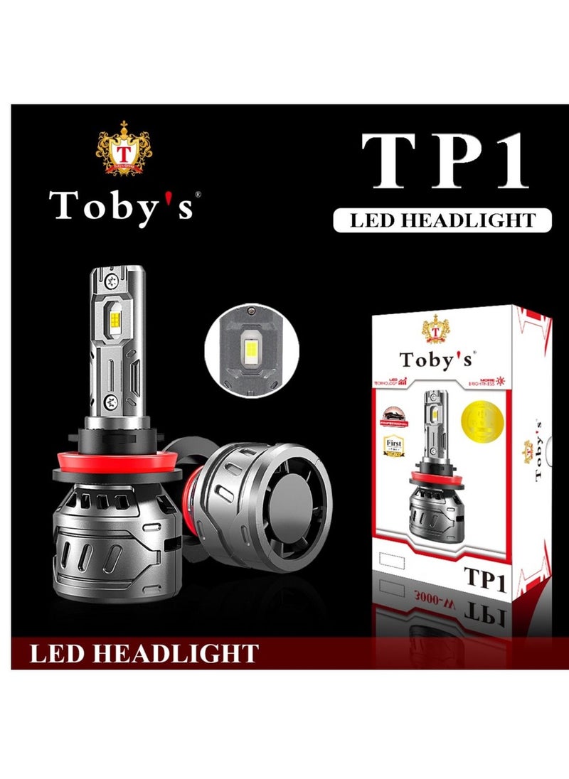 Toby's 2 Pieces H1 Car LED Headlight Bulbs Original 60W Power 6000 Lumens With Color Temperature 6500K 
