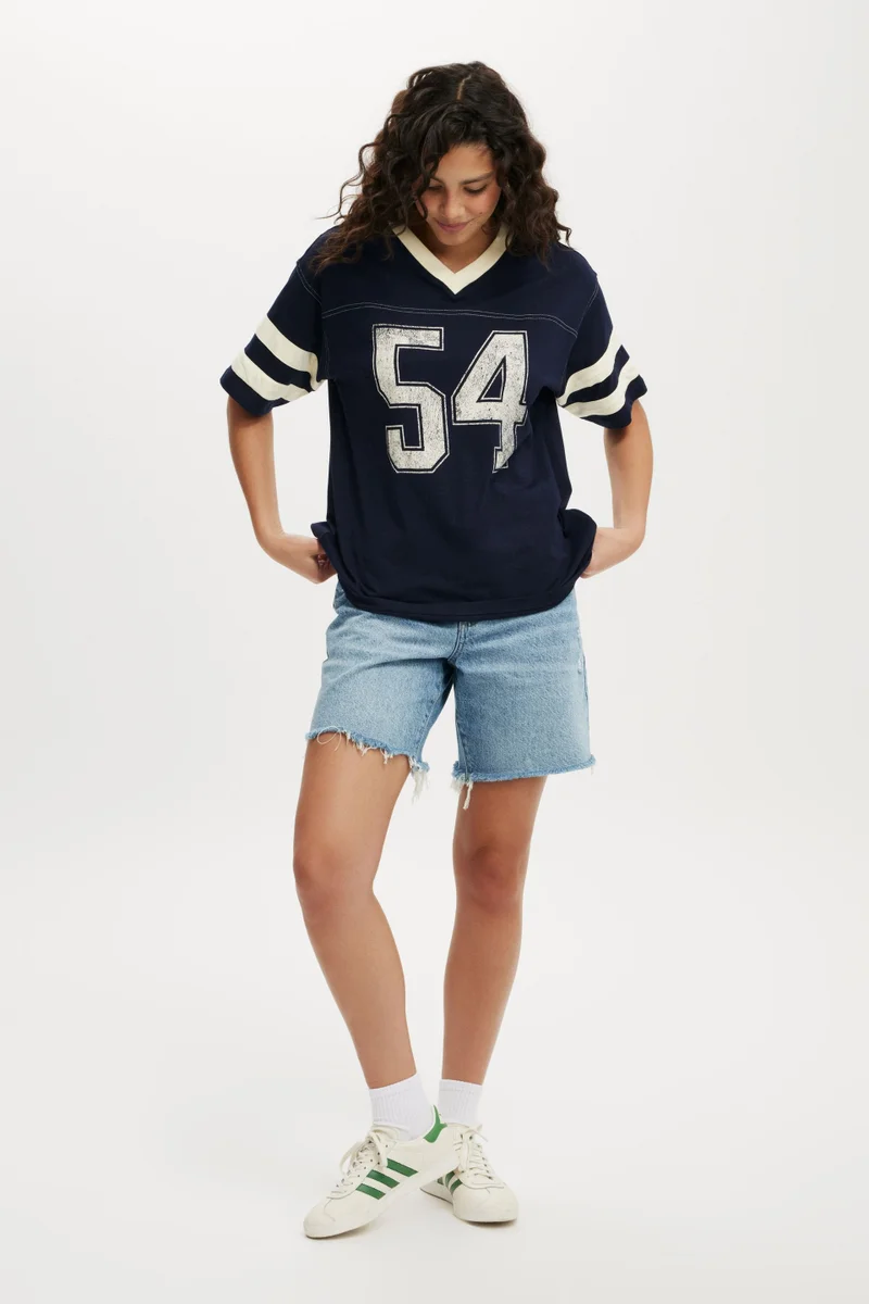 Cotton On V Neck Oversized Graphic Tee