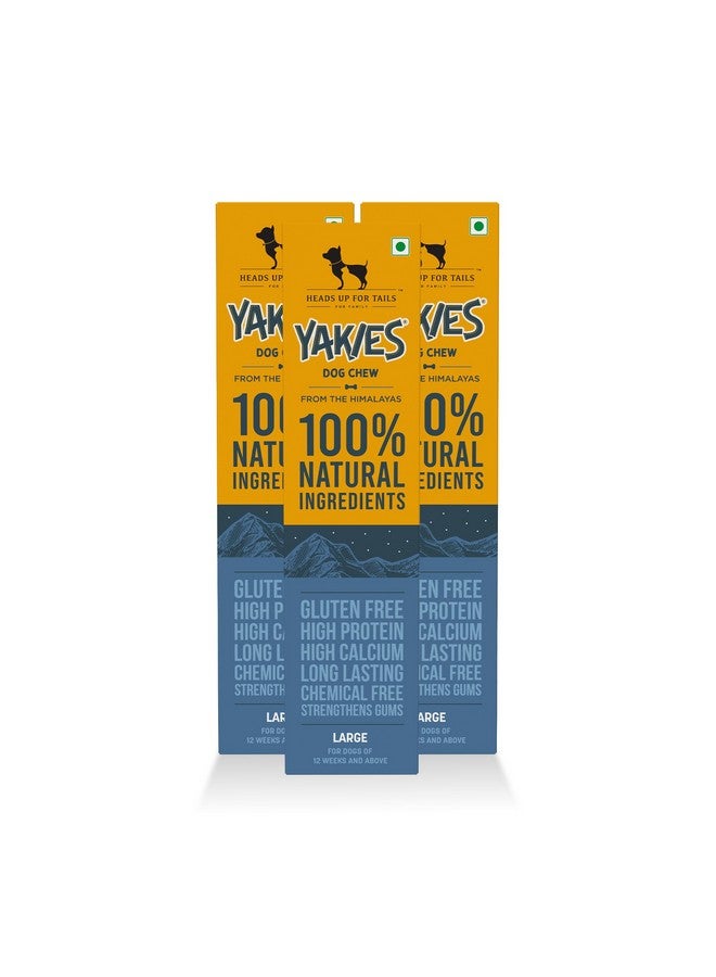 Heads Up For Tails Huft Yakies Organic Dog Chew Bone For All Life Stages (Large 3 Pcs) - Image 1