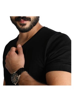 BAREQ ALMODA V-Neck T-Shirt Comfortable Cotton Fabric 100% Made in Turkey  - Image 4