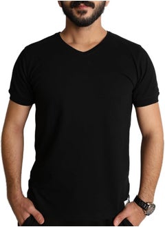 BAREQ ALMODA V-Neck T-Shirt Comfortable Cotton Fabric 100% Made in Turkey  - Image 1