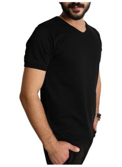 BAREQ ALMODA V-Neck T-Shirt Comfortable Cotton Fabric 100% Made in Turkey  - Image 2