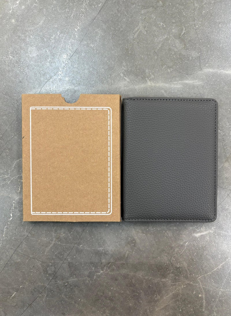 PU Leather Passport Cover (Grey) - Image 4