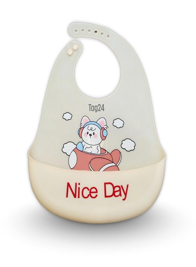 TAG24 Baby Bib for Feeding and Weaning Babies and Toddlers | Waterproof, Washable, Reusable | Adjustable Neckline with Buttons | Easy to Clean and Non-Messy Design (Nice Day) - Image 1