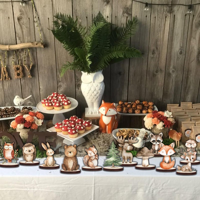 Hmecwocye Woodland Baby Shower Decorations 12Pcs Woodland Centerpieces for Table Decorations - Image 4