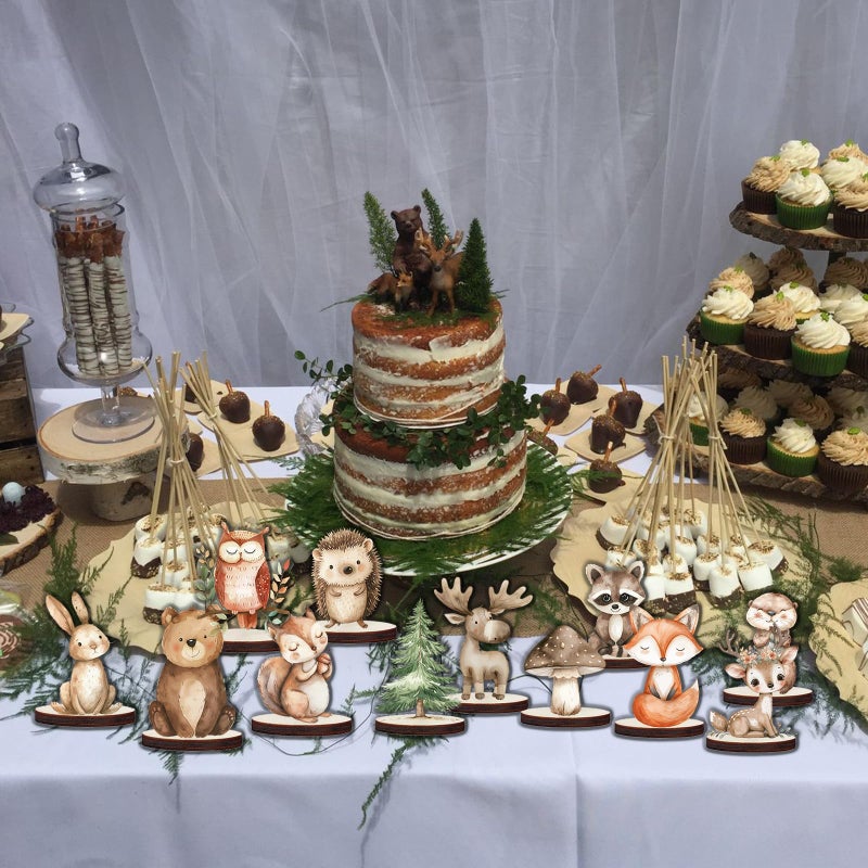 Hmecwocye Woodland Baby Shower Decorations 12Pcs Woodland Centerpieces for Table Decorations - Image 5