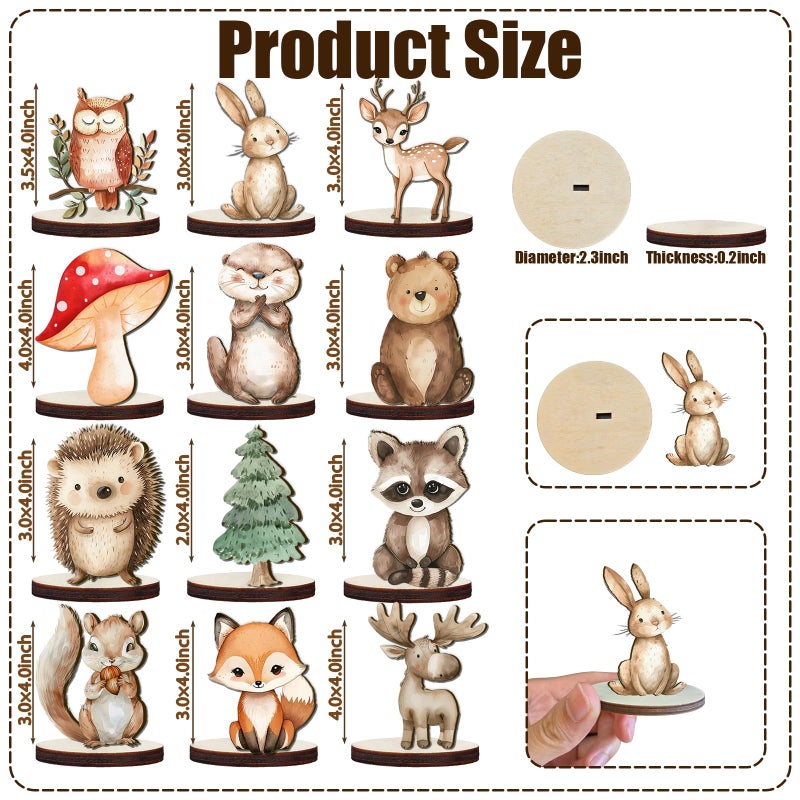 Hmecwocye Woodland Baby Shower Decorations 12Pcs Woodland Centerpieces for Table Decorations - Image 2