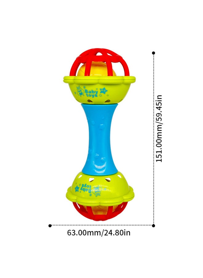 Baby Rattle Manhattan Ball Fitness Soft Rubber Hand Grab Ball Tooth Gum Rattle Hand Rattle Baby 0-1 Year Old Toy-Specifications:Double-headed Rattle  - Image 4