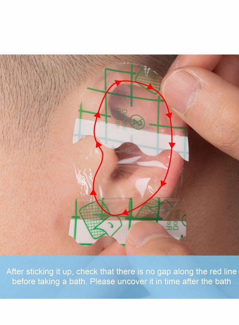 KASTWAVE ملصقات أذن مقاومة للماء، واقي أذن مقاوم للماء للأطفال، حماية أذن حديثي الولادة للسباحة وركوب الأمواج والغطس وغيرها من الرياضات المائية للأطفال (50 عبوة) - Image 4