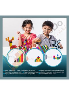 StepsToDo StepsToDo Math Cubes & Face Plates (Pack Of 300). Foundation Kit. With Activity Guide & Pen. Number Building Block. Counting Interlinking Cubes. Creative Fun And Learn For 3+ Years,Multicolor  - Image 4
