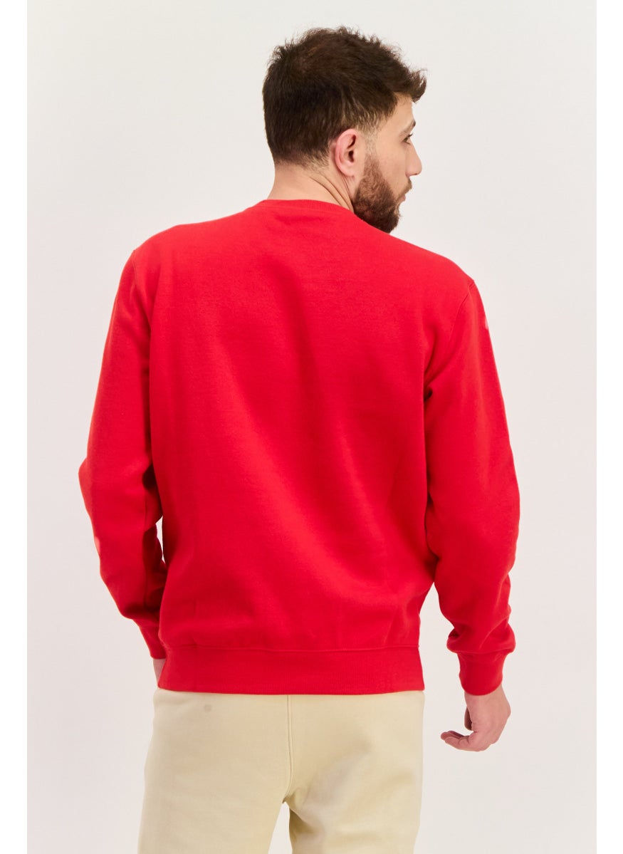 Champion Men Sportswear Fit Long Sleeves Outdoor Sweatshirt, Red  - Image 2