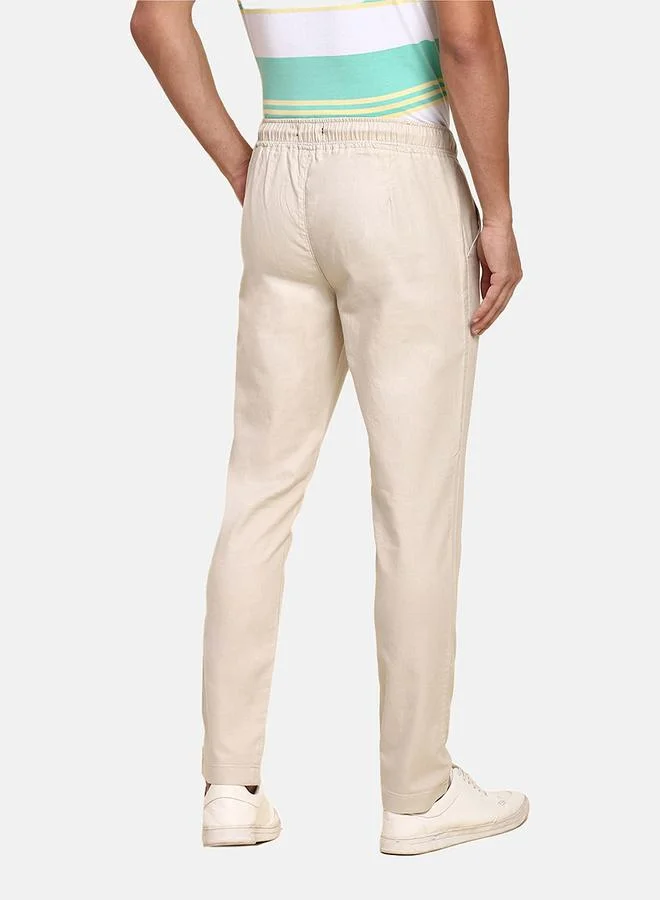 Dennis Lingo Solid Slim Fit Drawcord Closure Trouser by Styli