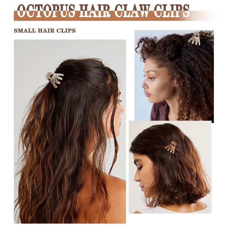 Atoden Small Octopus Claw Clips for Thin and Medium Hair - 8Pcs 1.6'' Mini Neutral Jaw Clips for Fine Short Hair - Accessories for Women Girls - Image 4