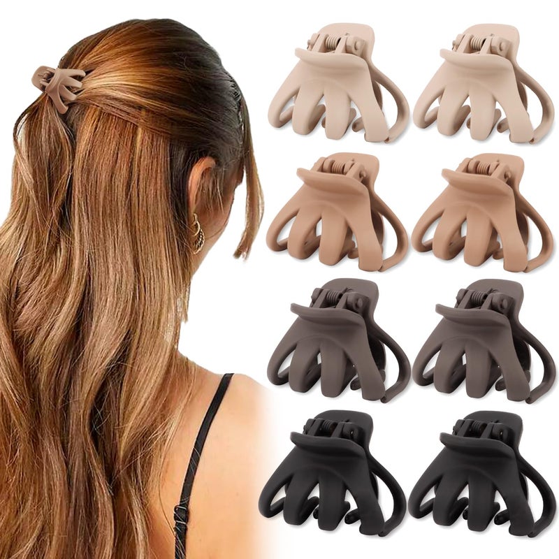 Atoden Small Octopus Claw Clips for Thin and Medium Hair - 8Pcs 1.6'' Mini Neutral Jaw Clips for Fine Short Hair - Accessories for Women Girls - Image 1