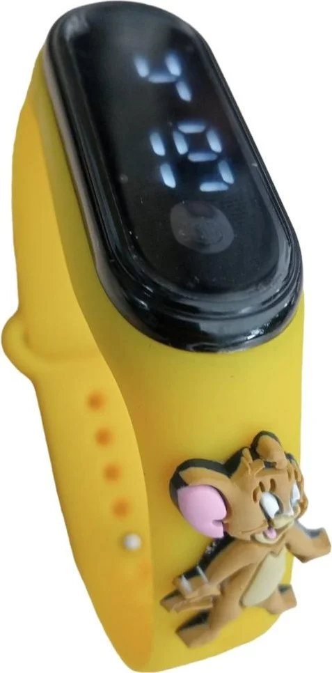 دي زي سي كوزنلر أفم Dzc Cousins ​​Avm Tom and Jerry LED Touch Screen Digital Children and Youth Wristwatch Yellow (They Are Not Smart)