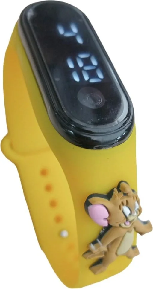 دي زي سي كوزنلر أفم Dzc Cousins ​​Avm Tom and Jerry LED Touch Screen Digital Children and Youth Wristwatch Yellow (They Are Not Smart)