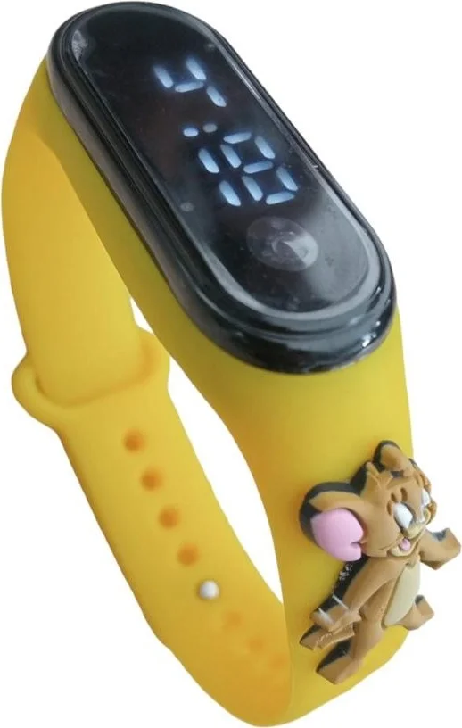 دي زي سي كوزنلر أفم Dzc Cousins ​​Avm Tom and Jerry LED Touch Screen Digital Children and Youth Wristwatch Yellow (They Are Not Smart)