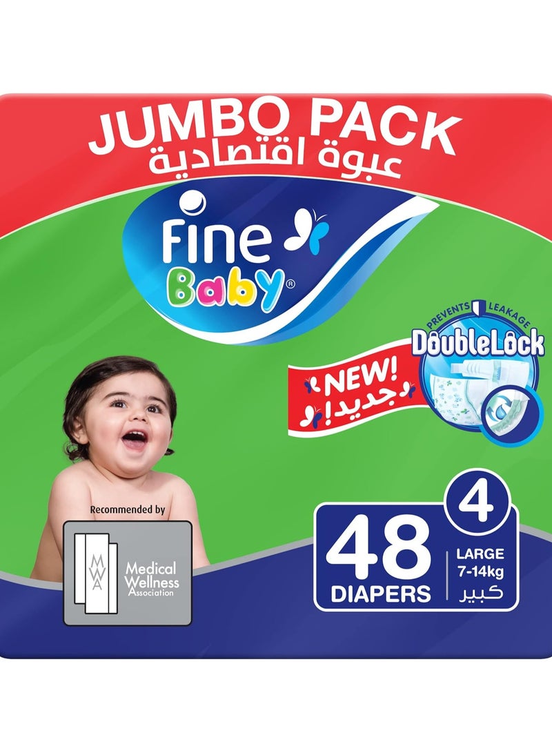 Fine Baby Diapers Size 4 Large 7-14kg 48pcs