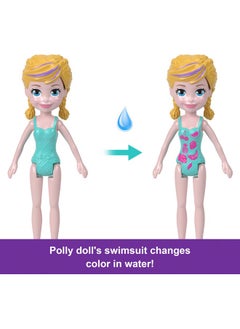 Polly Pocket Portable Boat Playset With Water Play & Color-Change Accessories, Unicorn Dream Cruise Includes 1 Doll & 23 Total Pieces  - Image 4