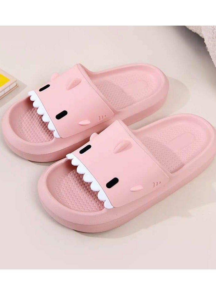 Cartoon slippers for couples, parent-child, cute slippers, indoor and outdoor cartoon non-slip beach sandals (pink) - Image 1