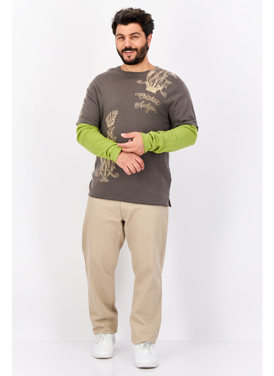 CHRISTIAN AUDIGIER Men Round Neck Embellished Sweater, Multicolor  - Image 4