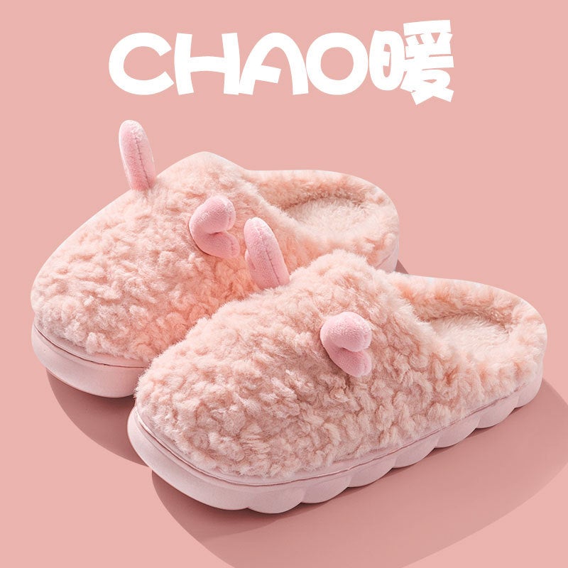 Cozy Cotton Slippers Unisex Indoor Warm Plush White [bear]]  - Image 5