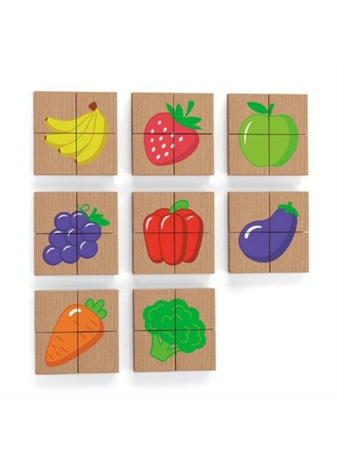 Viga Magnetic Puzzle Block  - 32Pcs Set Fruits - Image 1