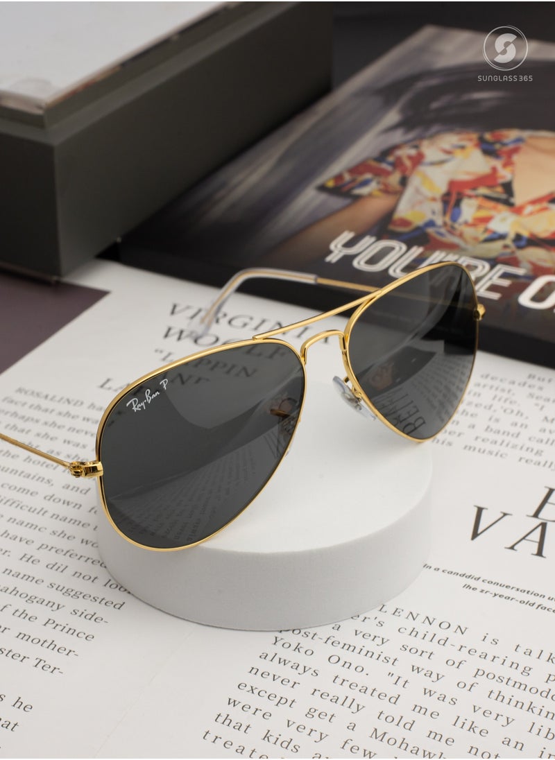 Ray-Ban Ray-Ban Fashion Pilot Sunglasses Gold Framed with Black UV Lenses  - Image 3