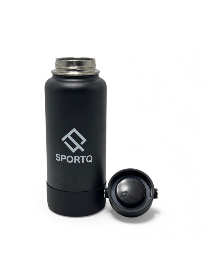 سبورت كيو زجاجة ماء حرارية SportQ®️سعة 1000 مل من ستانلس ستيل SUS304 – يحفظ السخونة 6 ساعات والبرودة 12 ساعة – مانعة للتسريب مع يد حمل قوية – مناسبة للجيم والرحلات والمدرسة(SetGo Bottel) - Image 5