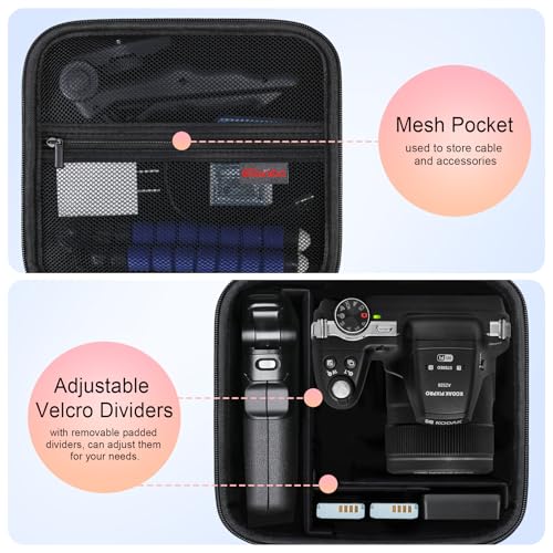 Elonbo Carrying Case for KODAK PIXPRO AZ528/ AZ255/ AZ405/ AZ425/ AZ401 Digital Camera, Kodak PIXPRO Astro Zoom Vlogging Camera Wide Angle Lens Telephoto Lens Accessories Hard Travel Storage Bag,Black - Image 4