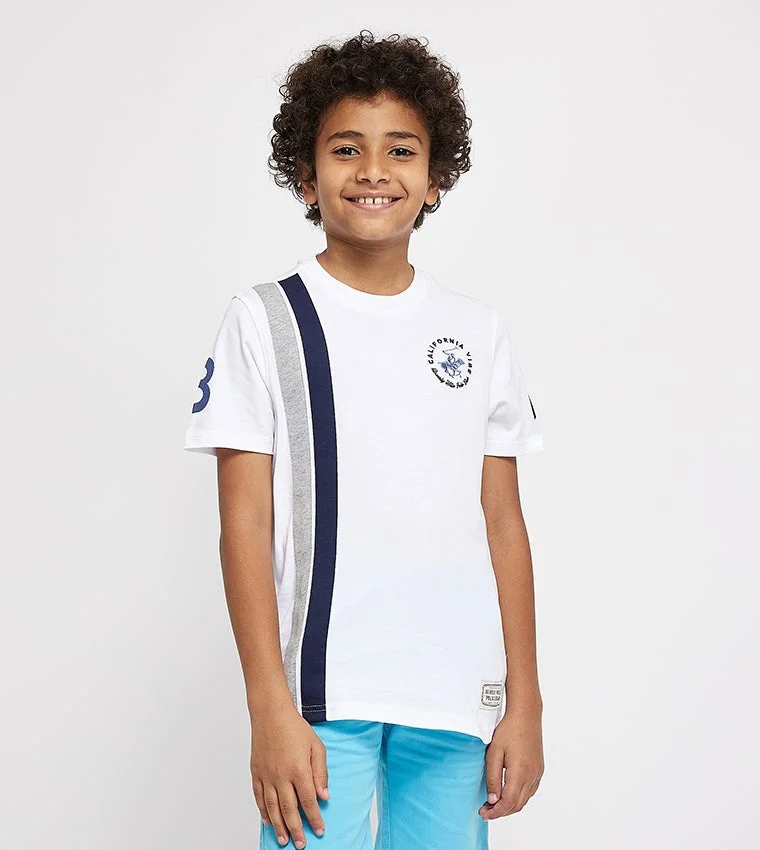 Logo Embroidered Crew Neck T-Shirt