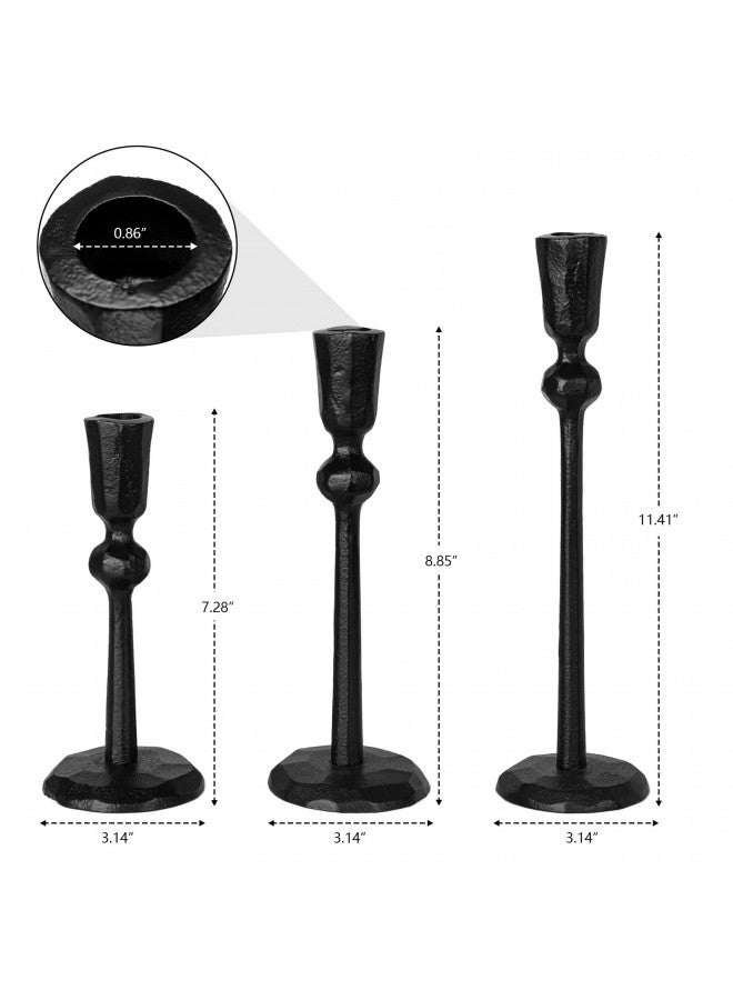 SUJUN Iron Taper Candle Holder - Set of 3 Decorative Candle Stand, Candlestick Holder for Wedding, Dinning, Party - Image 2