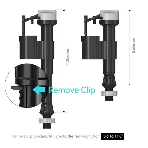 RT R&T A1250L Toilet Fill Valve Toilet Tank Parts Replacement Universal Toilet Repair Kit Inside Tank Quiet Fill Anti-Siphon - Image 5