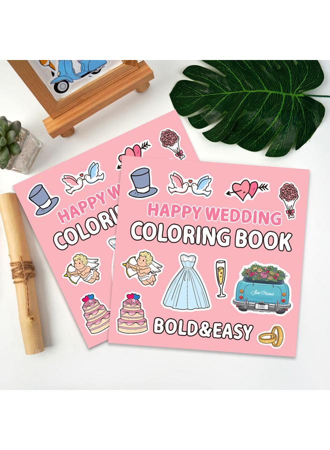 Bluejw Cross-border New Happy Wedding Wedding Coloring Book 40 Happy Wedding Cartoon Graffiti 4-year-old Simple Paint - Image 2