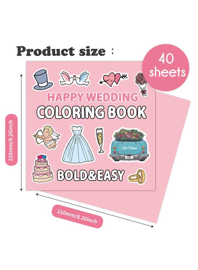 Bluejw Cross-border New Happy Wedding Wedding Coloring Book 40 Happy Wedding Cartoon Graffiti 4-year-old Simple Paint - Image 4