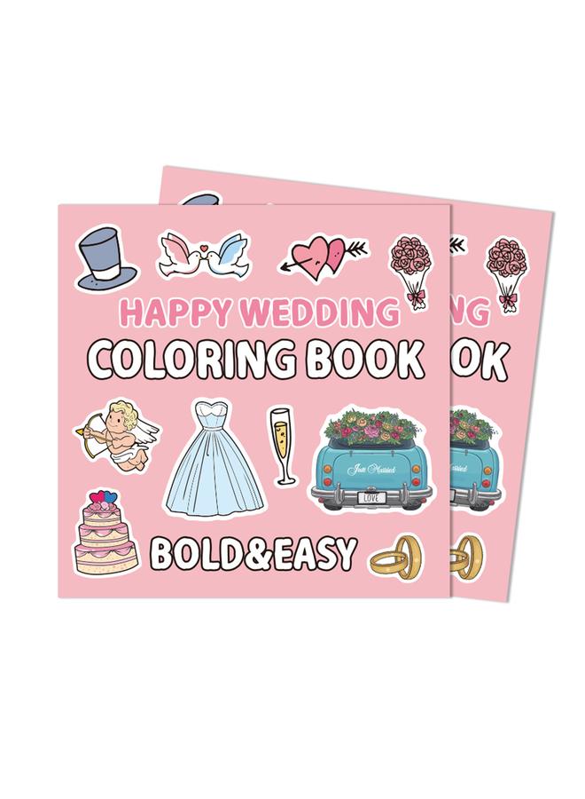 Bluejw Cross-border New Happy Wedding Wedding Coloring Book 40 Happy Wedding Cartoon Graffiti 4-year-old Simple Paint - Image 5